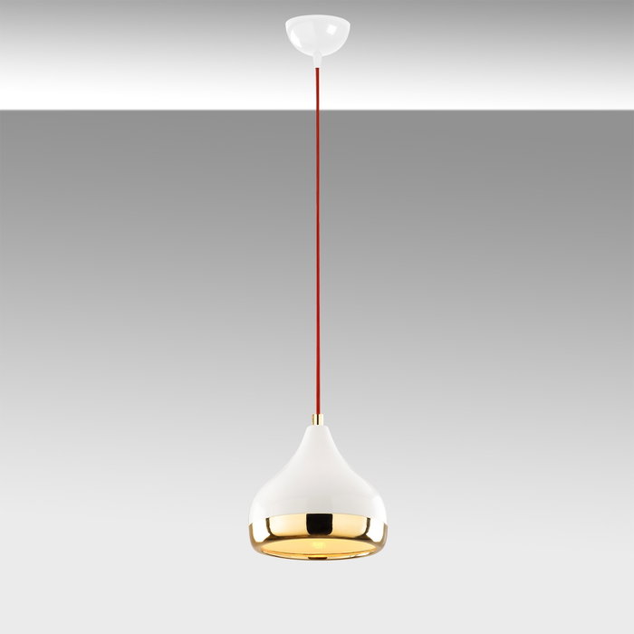 Opviq Lámpara de Araña Blanco, Rojo y Dorado con Altura Ajustable